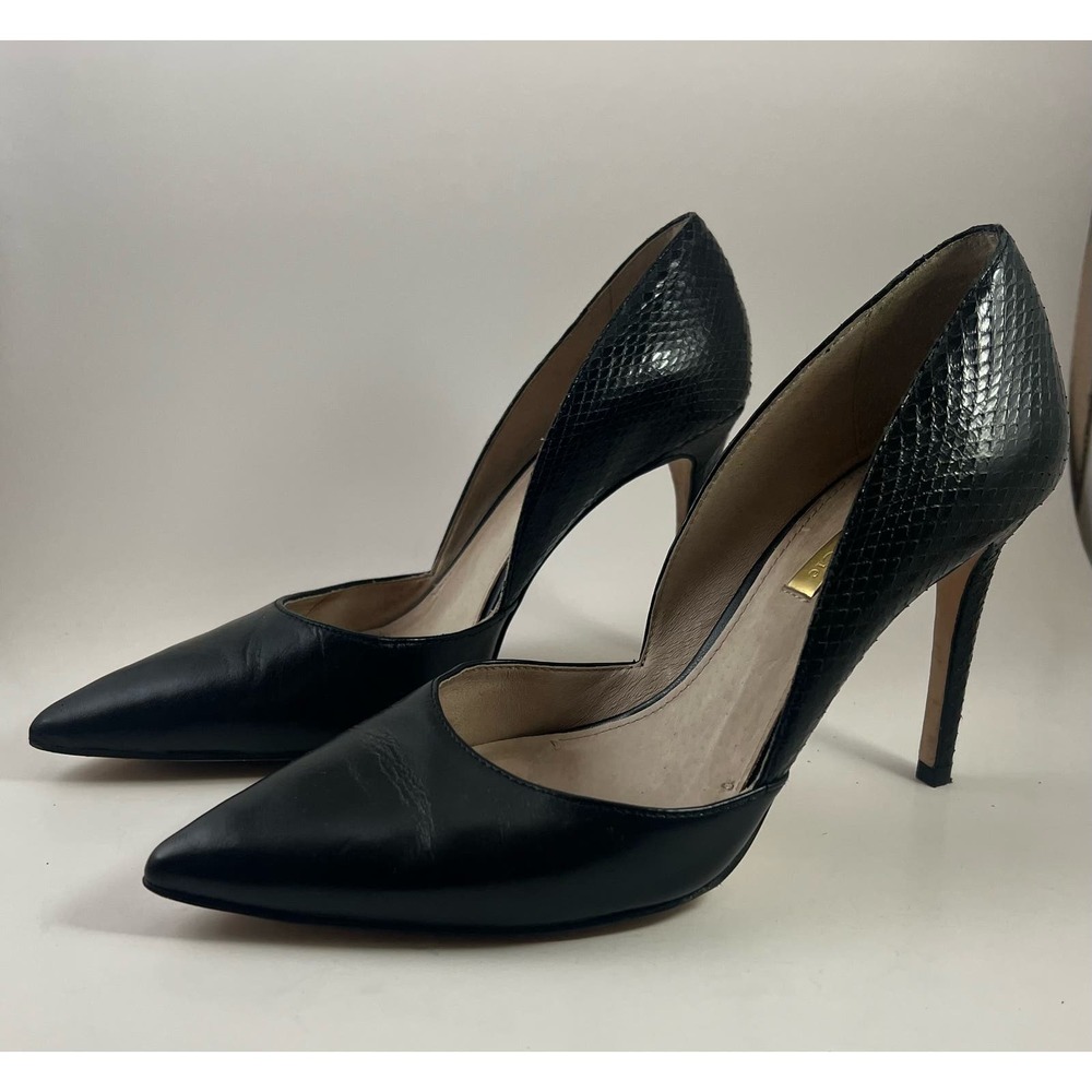 Louise et Cie Hermosah D'Orsay Leather & Snakeskin Pumps sz 6.5